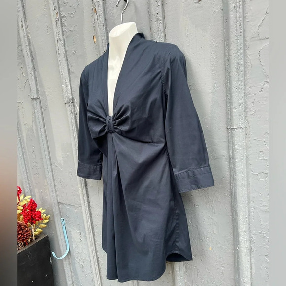 Sara Roka Navy Shirt Dress, size 2/4 - Picture 5 of 9